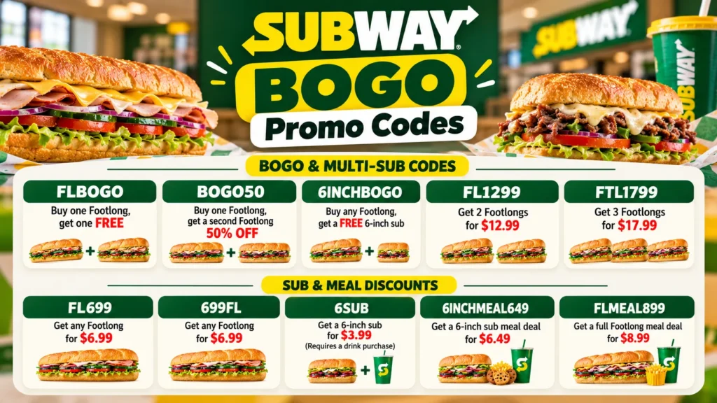 Subway BOGO Promo Codes