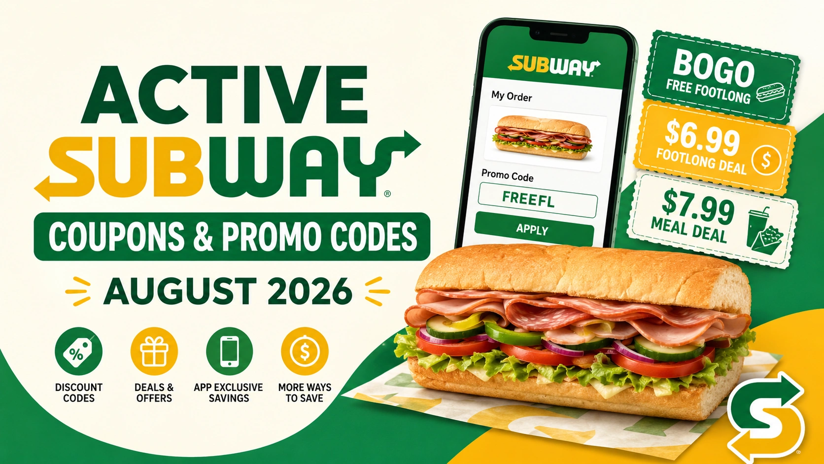 Active Subway Coupons & Promo Codes