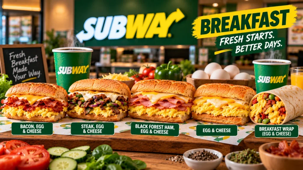 Best-selling Subway breakfast sandwiches.