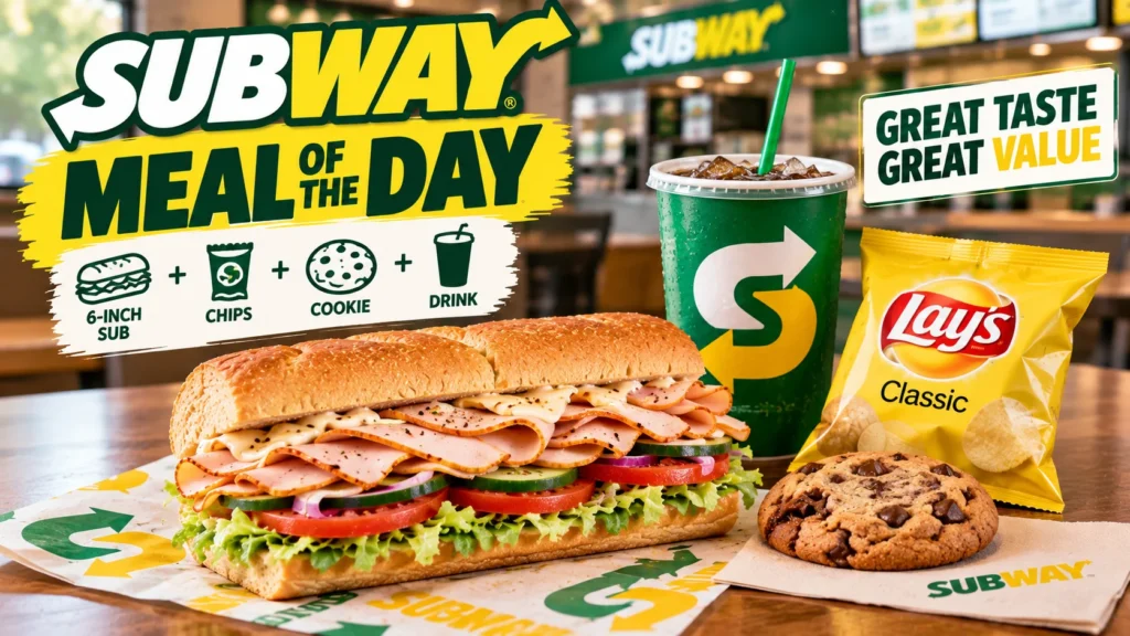 Subway Meal of the Day combo meal with sandwich and drink.
