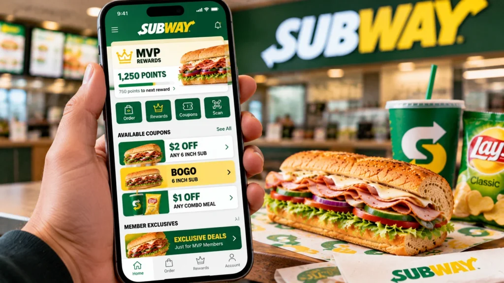 Subway MVP Rewards program and coupon offers.